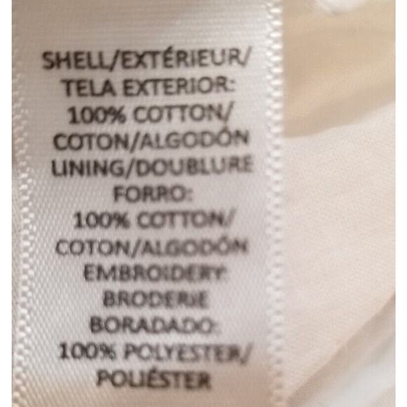 LOFT BOHO Peasant White Floral Eyelet Embroidered Cold Shoulder Mini Dress Sz S - Picture 7 of 8